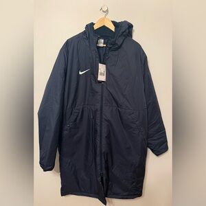 Nike Men's Navy Hooded trench with Swoosh